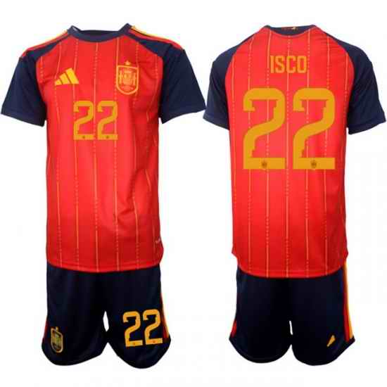 Spain 2026 FIFA World Cup Soccer Jersey Red #22 ISCO